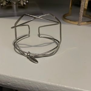 Open silver bracelet